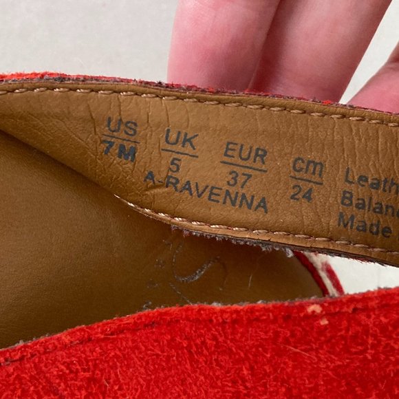 Franco Sarto Ravenna orange & tan suede espadrille sandals / shoes, ankle straps - Picture 7 of 9